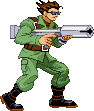 Radd Spencer: 2025 scratch-made sprite, NES idle stand pose, but with items mirrored