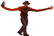 Freddy Krueger: 2024, pt.1 long arms side view, walking right