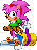 Amy Rose: 2022, classic era - Sonic the Fighters colors - over 16 colors, Sonic the Fighters mallet art pose