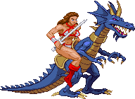 Tyris Flare and Blue Dragon: 2025 resized 2021 dragon and new Tyris sprite